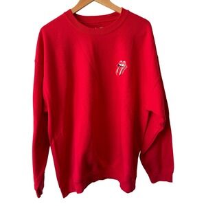 The Rolling Stones Tour 2024 Red Crewneck Sweatshirt XL Tongue Logo Graphic